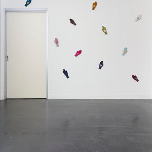 Kate Mitchell, Big Hag NRG, 2025, velvet, silk, stuffing and thread, 24 x 10 x 3 cm ea. 
