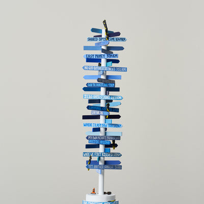 Lucas Grogan, A Guide (with yellow tailed black cockatoos), 2025, wood, polymer, acrylic, and motor, 85 x 25 x 25 cm