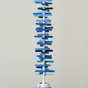 Lucas Grogan, A Guide (with galahs), 2025, wood, polymer, acrylic, and motor, 110 x 25 x 25 cm