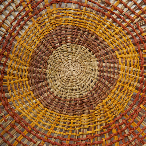 Sylvia Marrgawaidj, Mat (110-25) (detail), 2025, Pandanus and natural dyes, 186 x 186 cm
