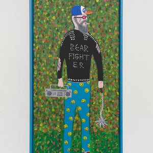 Marc Etherington, Bear Fighter 2, 2023, acrylic on canvas, 63.5 x 33.5 cm