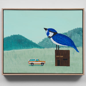 Marc Etherington, Bluebird Gift Shop, 2024, acrylic on canvas, 40.5 x 50.5 cm
