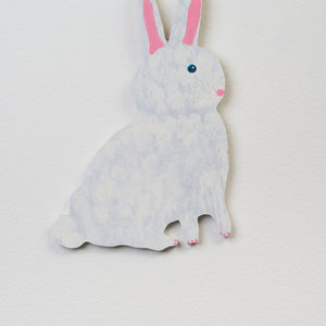 Marc Etherinton, Bunny, 2024, acrylic on hand cut board, 29.5 x 20 cm irregular