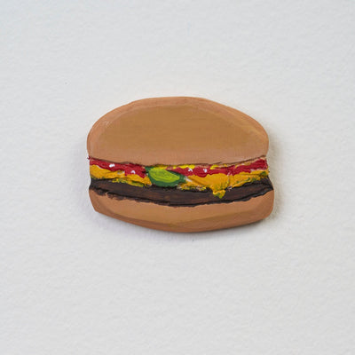 Marc Etherington's 'Burger', presented in 'My Old Heart' at Hugo Michell Gallery, 2024.