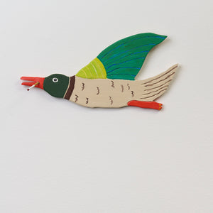 Marc Etherington, Duck, 2023, acrylic and glitter on hand cut board, 20.5 x 42 cm irregular