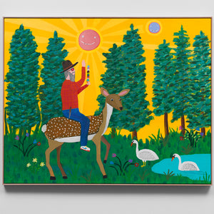 Marc Etherington, Hello Sun and Moonshine, Ice cream #1, Ice cream #2, 2024, acrylic on canvas 121.9 x 152.4 cm (painting) 80.5 x 8 cm (ice creams each)