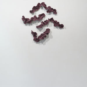 Sam Gold, The floorboards remember our steps (installation view), 2026, dirty porcelain & heat cured enamel, 95 × 97 × 10 cm