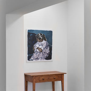 Clara Adolphs, The Other Room V (installation view), 2024, oil on linen, 83 x 75 cm
