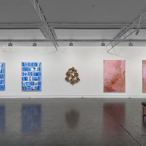 Lucas Grogan, Sam Gold, and Bridie Gillman 'Summer in the Stockroom' at Hugo Michell Gallery, 2025.