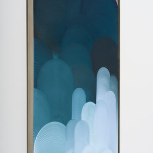 James Dodd, Mute Greys, 2025, acrylic and aerosol on canvas with aluminium frame, 78.2 x 53 cm