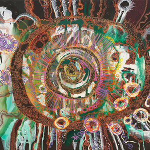Zaachariaha Fielding, Untitled (667-24AS), 2024, acrylic and ink on linen, 200 x 298 cm