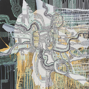 Zaachariaha Fielding, Untitled (670-24AS), 2024, acrylic and mixed media on Belgian linen, 148 x 146 cm