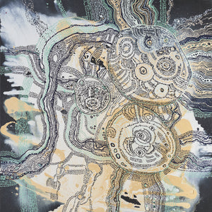 Zaachariaha Fielding, Untitled (671-24AS), 2024, acrylic and mixed media on Belgian linen, 166 x 151 cm