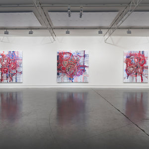 Zaachariaha Fielding's ‘Ngangkali (Night Sky)’ at Hugo Michell Gallery, 2025.