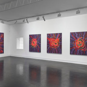 Zaachariaha Fielding's ‘Ngangkali (Night Sky)’ at Hugo Michell Gallery, 2025.
