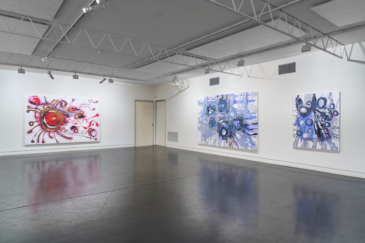 Zaachariaha Fielding's ‘Ngangkali (Night Sky)’ at Hugo Michell Gallery, 2025.