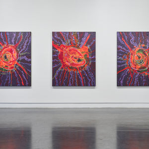 Zaachariaha Fielding's ‘Ngangkali (Night Sky)’ at Hugo Michell Gallery, 2025.