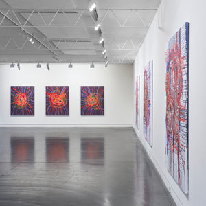 Zaachariaha Fielding's ‘Ngangkali (Night Sky)’ at Hugo Michell Gallery, 2025.