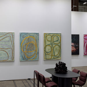 Ildiko Kovacs, Clara Adolphs Sam Gold, and Amy Joy Watson at Sydney Contemporary Art Fair for Hugo Michell Gallery, 2026, Carriageworks, Sydney. Photo by Document Photography