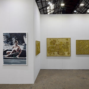 Clara Adolphs and Amy Joy Watson at Sydney Contemporary Art Fair for Hugo Michell Gallery, 2026, Carriageworks, Sydney. Photo by Document Photography