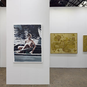Ildiko Kovacs, Clara Adolphs, and Amy Joy Watson at Sydney Contemporary Art Fair for Hugo Michell Gallery, 2026, Carriageworks, Sydney. Photo by Document Photography