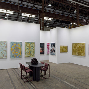Julia Robinson, Ildiko Kovacs, Clara Adolphs, Sam Gold, and Amy Joy Watson at Sydney Contemporary Art Fair for Hugo Michell Gallery, 2026, Carriageworks, Sydney. Photo by Document Photography