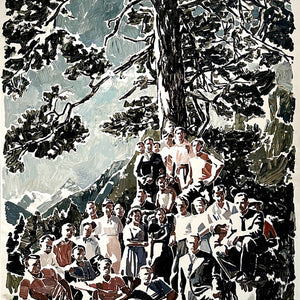 Clara Adolphs, A Way From Home (Tree and Mountain), 2024, oil on linen, 285 x 207 cm