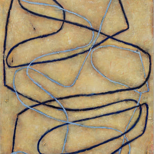 Ildiko Kovacs, Drawn together, 2026, oil stick and oil paint on plywood, 90 x 65 cm
