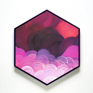 James Dodd, Deep Purple, 2024, acrylic on canvas in powder coated aluminium tray frame, 60 x 52 cm 