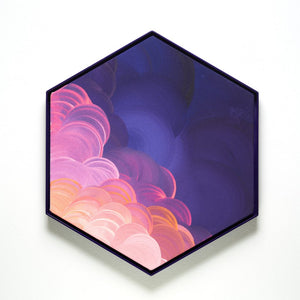 James Dodd, Purple Haze, 2024, acrylic on canvas in powder coated aluminium tray frame, 60 x 52 cm 