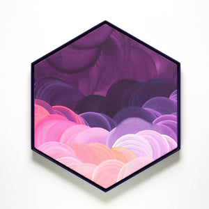 James Dodd, Purple Rain, 2024, acrylic on canvas in powder coated aluminium tray frame, 60 x 52 cm 