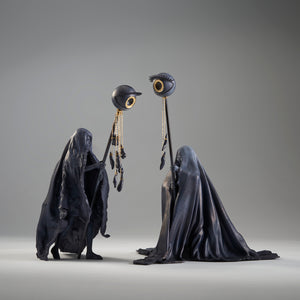 Jess Taylor, Like a mother would save her own child from digging a grave, 2024, 3D printed resin, dye, composition gold leaf, chain, 32 × 28 × 18 cm, edition 1 of 3