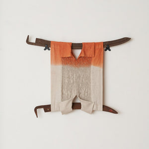 Julia Robinson, Hush Hush, 2023, linen, thread, scythe blades, steel and fixings, 70 x 100 x 12 cm