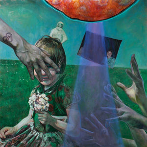 Kate Kurucz, Miracles that hurt to witness, 2023, oil on copper with aluminium frame, 100 x 100 cm