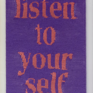 Kate Just, Listen to Your Self 2022, acrylic yarn, timber and canvas, 55 x 40 cm. Photography by Simon Strong