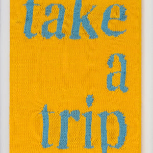 Kate Just, Take a Trip, 2022, acrylic yarn, timber and canvas, 55 x 40 cm. Photography by Simon Strong