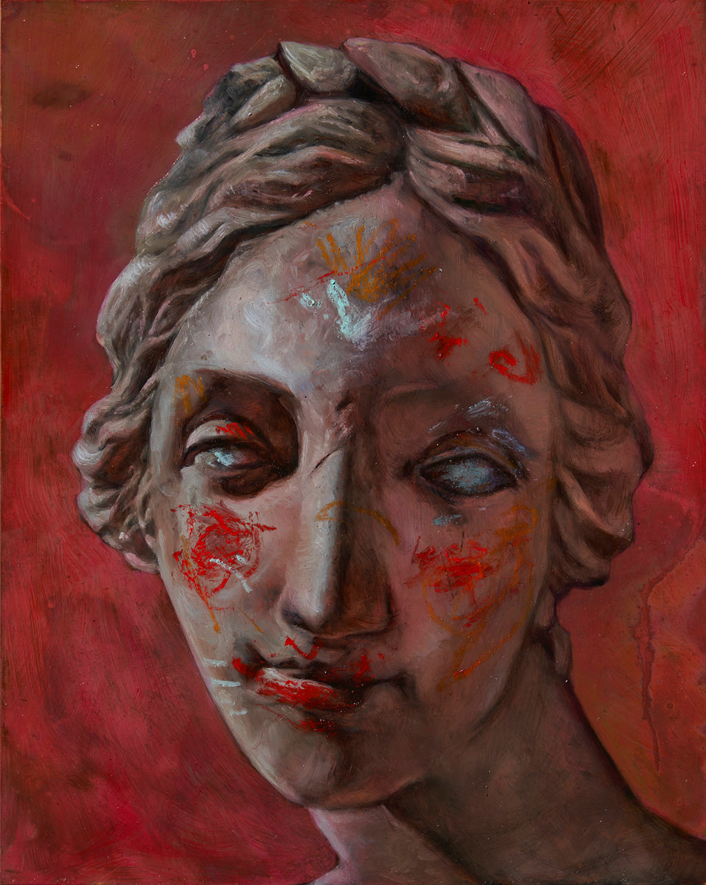 Kate Kurucz, Made Up, 2023, oil on copper, aluminium frame, 25 x 20 cm