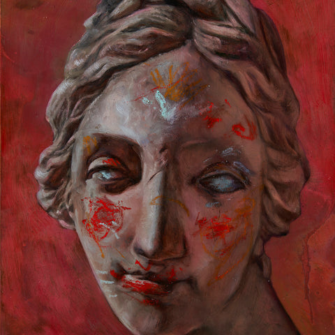 Kate Kurucz, Made Up, 2023, oil on copper, aluminium frame, 25 x 20 cm