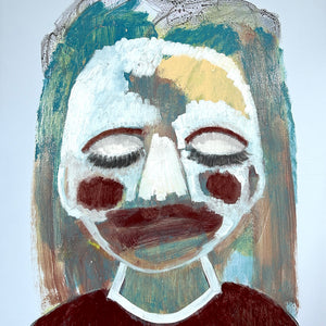 Sally Bourke, Marionette, 2024, oil and acrylic on aluminium, 60 x 50 cm