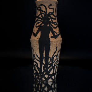 Fiona Roberts, Medusa, 2024, stoneware with underglaze, 25.5 x 10.5 x 10.5 cm