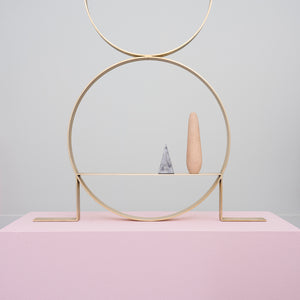Min Wong, And then the Moon whispered. Dear girl. If it’s not worth your energy. It’s a fuck no., 2024, brass, ceramic and crystal, 75 x 77 x 5 cm
