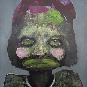 Sally Bourke, Mire, 2024, oil and acrylic on aluminium, 60 x 50 cm