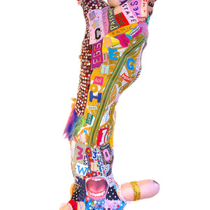 Paul Yore, Become What You Are (Verso), 2020, mixed media soft sculpture including found materials, metal rings, felt, wool, zipper, ribbon, embroidery, cotton thread and quilting thread, 120 x 60 x 40 cm
