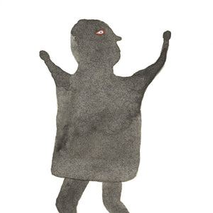 Pip Ryan, Black One, 2026, watercolour, gouache, pencil on paper, 12.5 × 7.5 cm