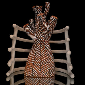 Fiona Roberts, The Heart is for Thinking & Rib Cage, 2024, earthenware with underglaze, 32.5 x 29 x 19 cm