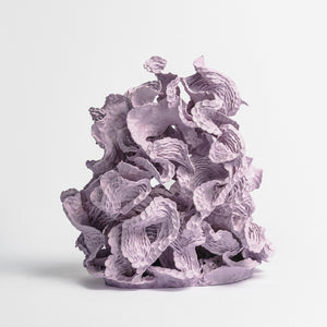 Sam Gold, Rain gathering in the gums, 2026, dirty porcelain & heat cured enamel, 45 × 38 × 39 cm, photography by Connor Patterson