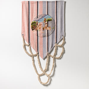Sera Waters, Deep Decor, 2023, repurposed Semco longstitch and towel, well, rope, string, and cotton, 103 x 53 cm
