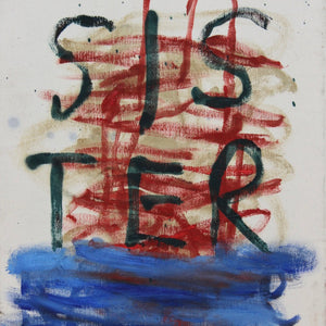 Georgia Spain, Sister, 2025, oil and oil stick on cotton, 46 x 41 cm