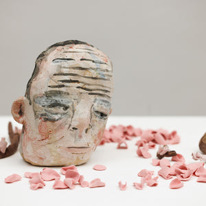 Cassie Thring, The Eternal Regret, 2024, ceramic, porcelain slip, and underglaze, 14 x 13 x 10 cm