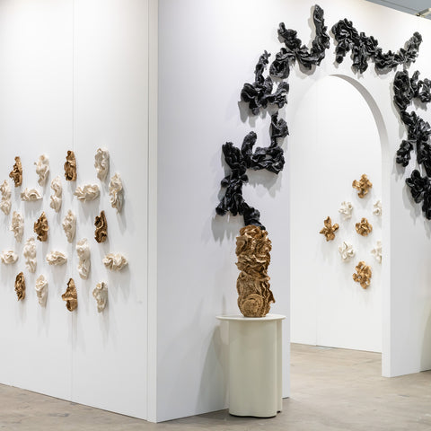 Zaachariaha Fielding and Sam Gold at Melbourne Art Fair for Hugo Michell Gallery, 2025. Photography by Pheobe Powell